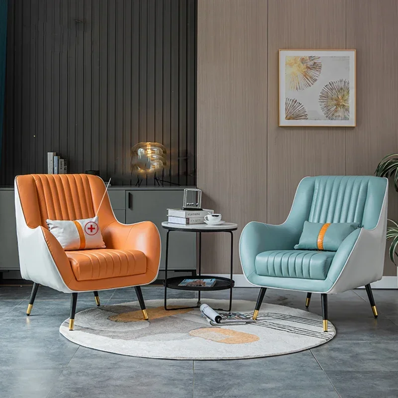 Bedroom Nordic Chair Designer Waterproof Orange Green Chair Light Luxury Sillones Para Sala De Estar Living Room Furniture