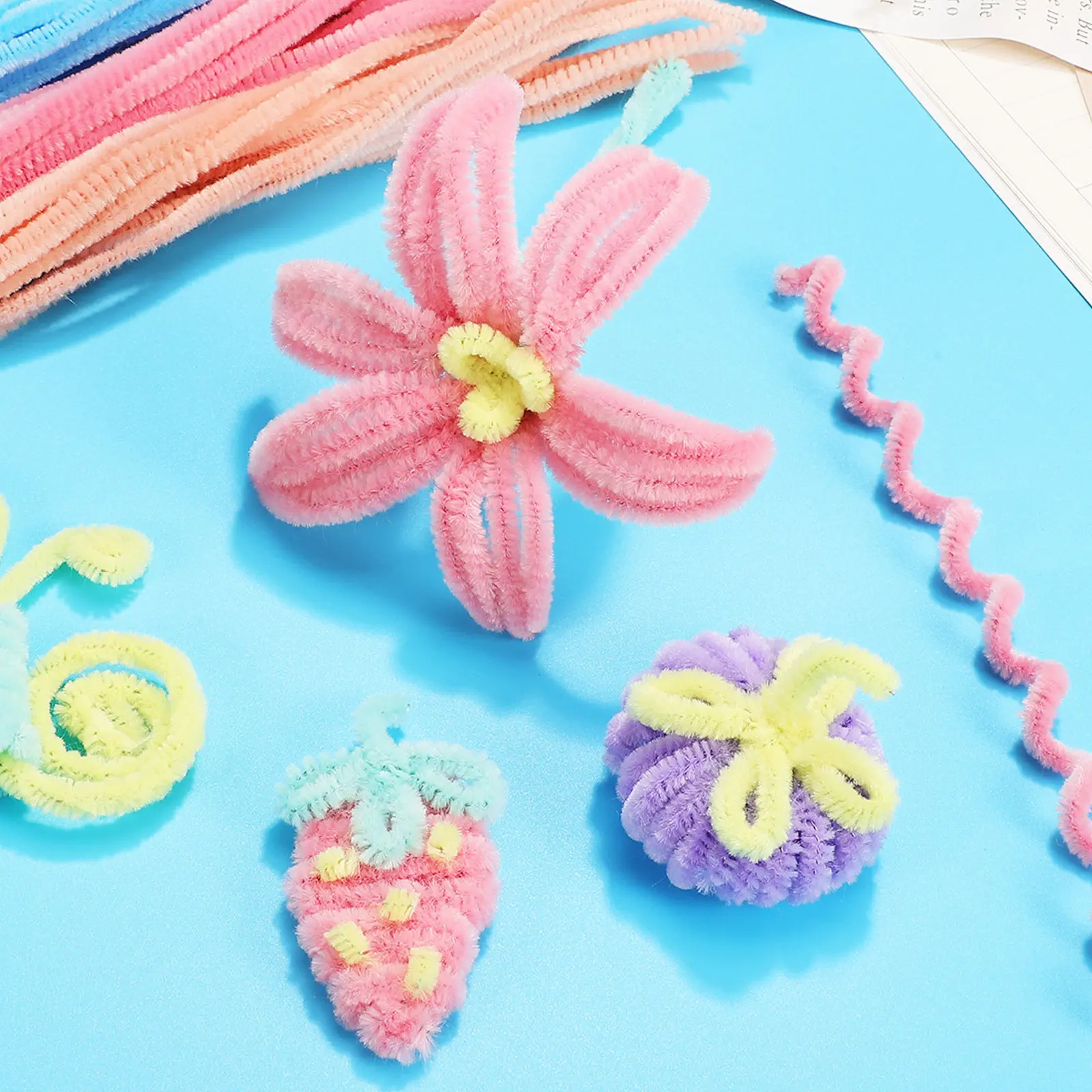 

300Pcs Pastel Pipe Cleaners Creative DIY Twisted Rods for Crafting Projects Decorations Tulip Headbands Floral Stems