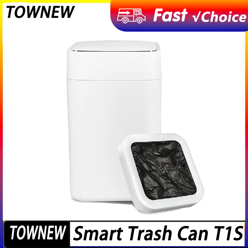 NEW Townew Smart Trash Can T1S 15.5L LargeCapacity Long Endurance Automatic Bag Switching One-Piece Trash Box Intelligent Chips-