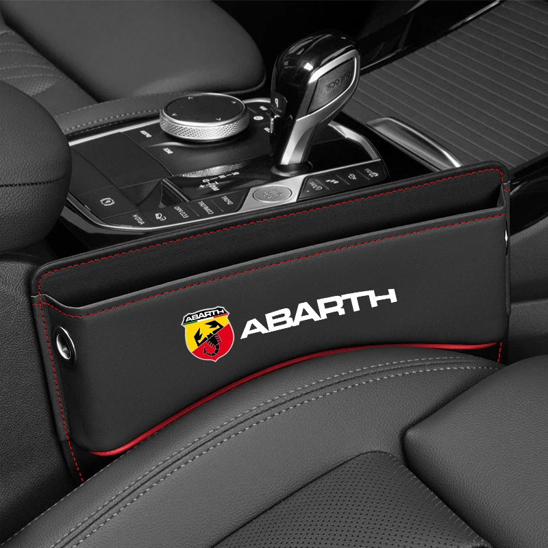 Car Seat Gap Filler Leather Car Seat Organizer For abarth 695 595 500 competizione 124 Spider PUNTO Car Accessories Storage Box