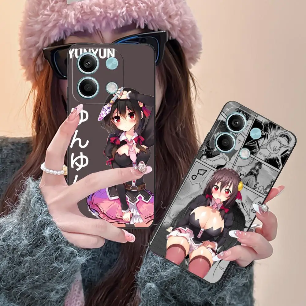 

Konosuba Yunyun Mobile Phone Case for POCO M7 M6 M5 M4 M3 X7 X6 X5 X4 X3 Pro GT 5G Colour Printing Protective Smartphone Luxury