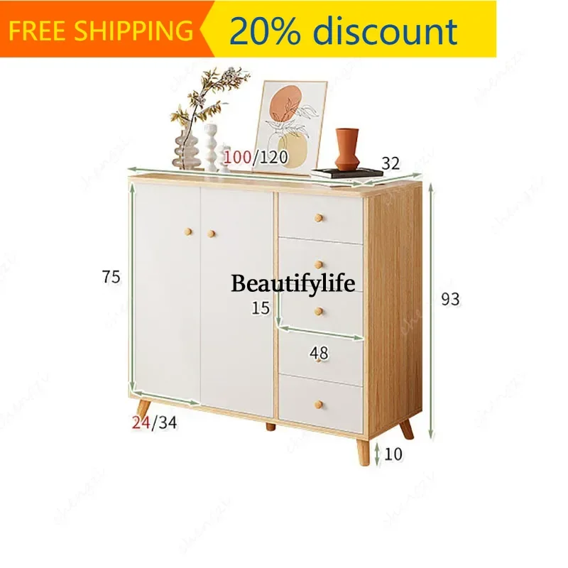 32 Mid Century Nordic Storage Cabinet Luxury Japanese Slim Design Storage Cabinet Retro Kawaii Meuble Rangement Room Furniture