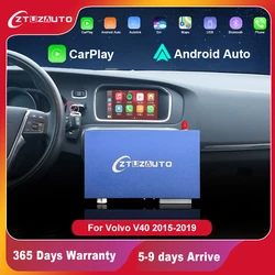 Bezprzewodowy CarPlay dla Volvo V40 2015-2019 7-calowy ekran Android Auto Interfejs Mirror Link AirPlay Car Play Obsługa kamery cofania