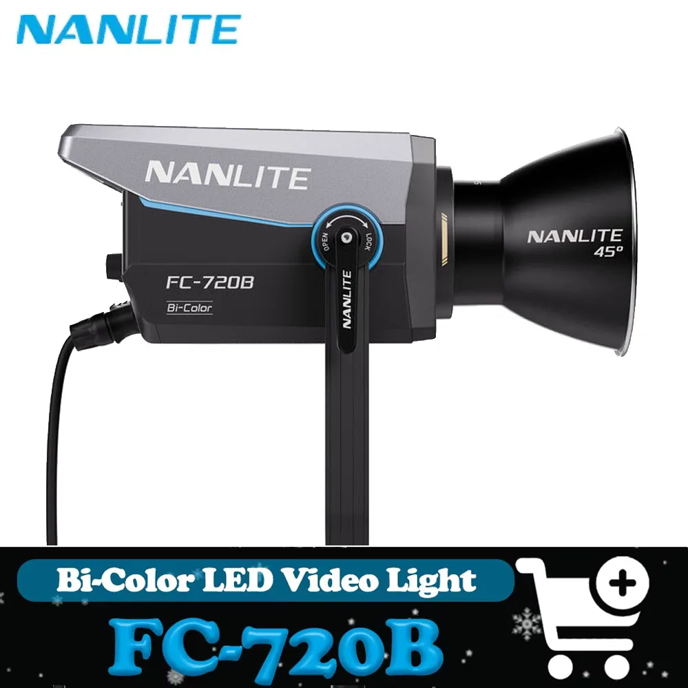 Nanlite FC-720B Bi-color LED Spotlight 2700-6500K Onboard Wireless DMX&APP Control Video Light Built-in 12 Special Effects