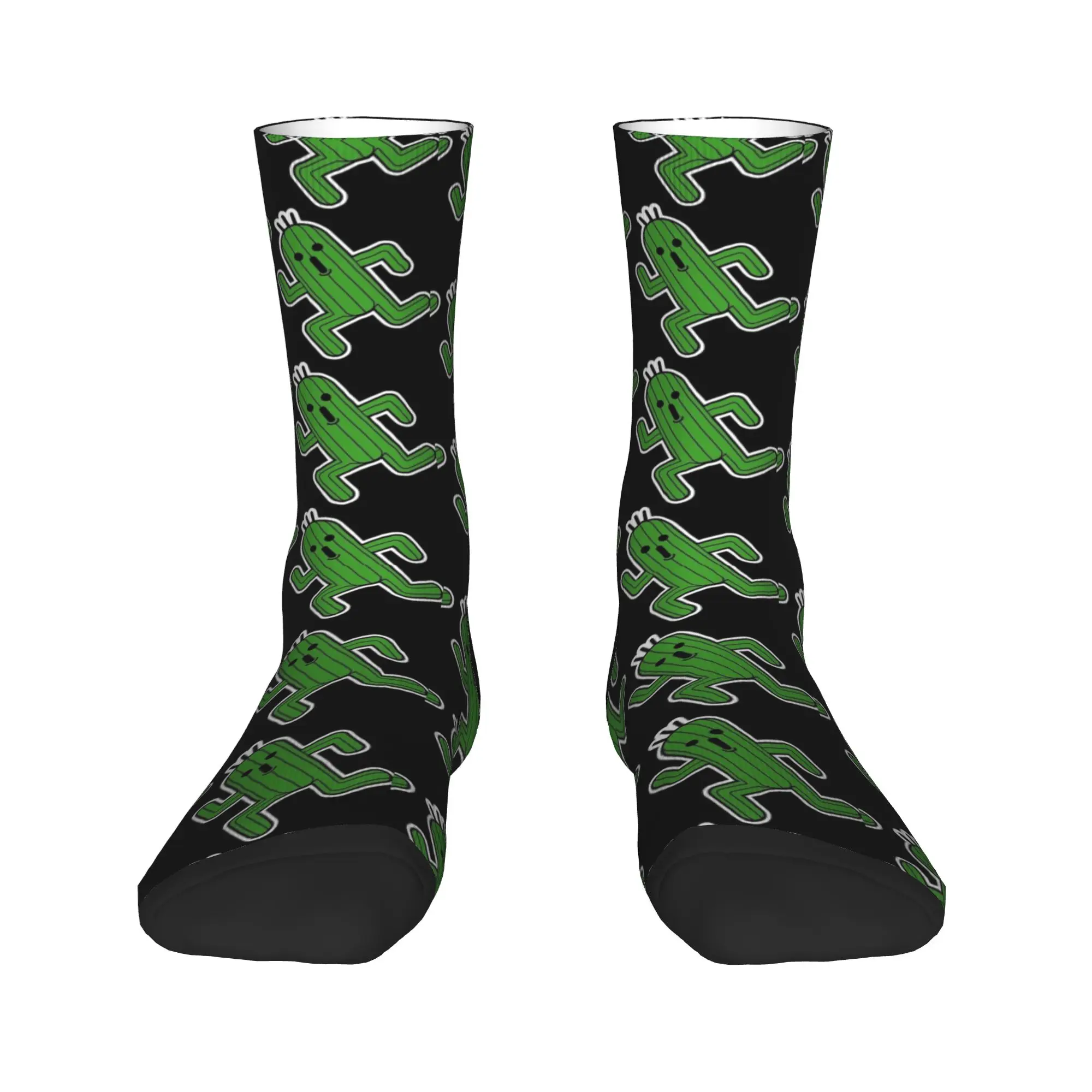 Final Fantasy Cactuar Stockings  Gothic Socks Men Warm Soft Socks Autumn Cycling Pattern Anti Bacterial Socks Birthday Present