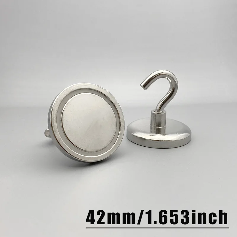 1-5pcs 42mm Diameter Heavy Duty Strong Magnetic Hooks，Powerful Permanent Magnet Wall Hanging Hooks for Fishing Garage Organizing