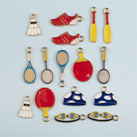 10pcs Badminton Swimming Goggles Baseball Sports Equipment Enamel Charms Mixed Style Pendant for Making DIY Jewelry Accessories