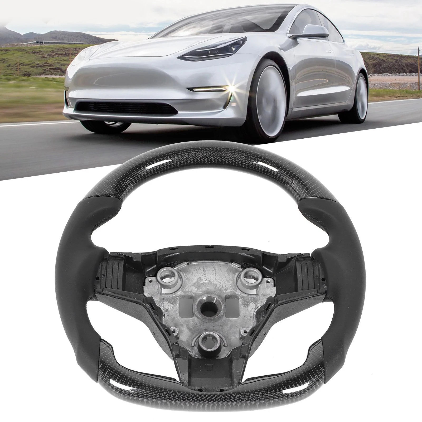 

Steering Wheel Modification Full Leather Grips Flat Bottom D Type Racing Steering Wheel Leather Steering Wheel Steering Wheel