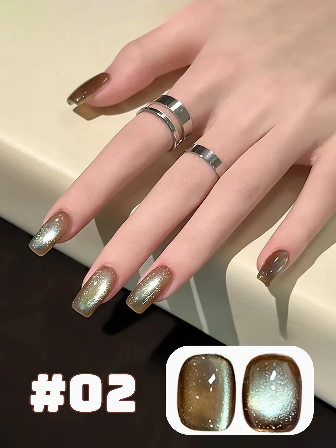 1pcs TC Glitter Green Coffee Brown Cat Eye Nail Art Autumn Whitening Desert Coffee Series Cat Eye Green Cat Eye Gel Nail Polish