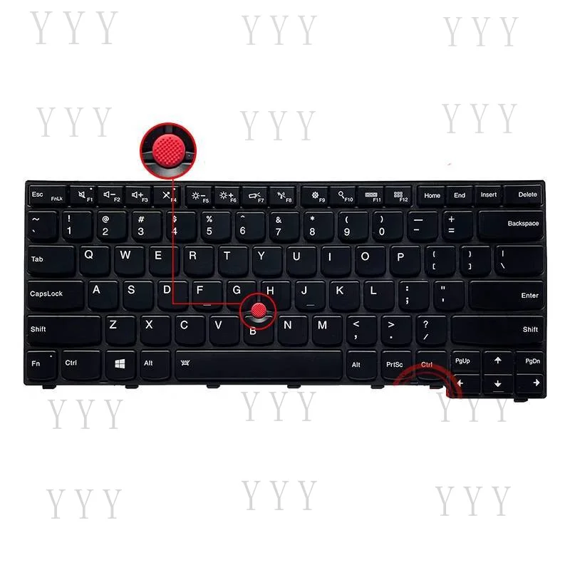 Y+ US Keyboard with Backlit Pointer for Lenovo Thinkpad T450 T460 T450S