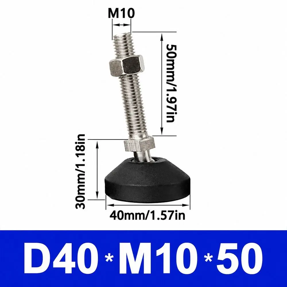 1Pcs M8 M10 M12 Adjustable Leveling Feet Swivel Base Articulating Legs Universal Adjustment Feet 304 Stainless Steel Screw