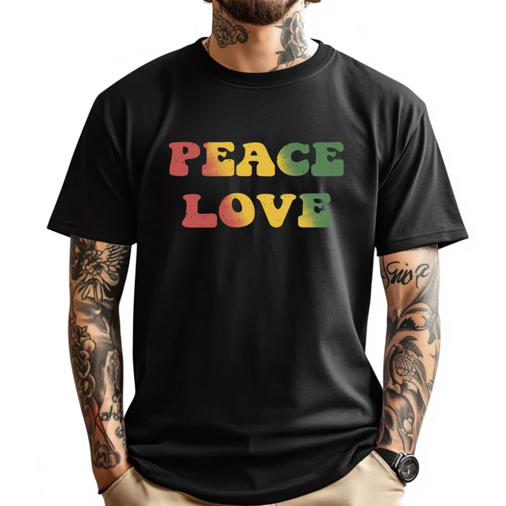 

Peace Love Rasta Rastafari Reggae Roots Jamaica Flag Hippie Teeshirt Camiseta S Eve Pink Tees Designer Clothes Men