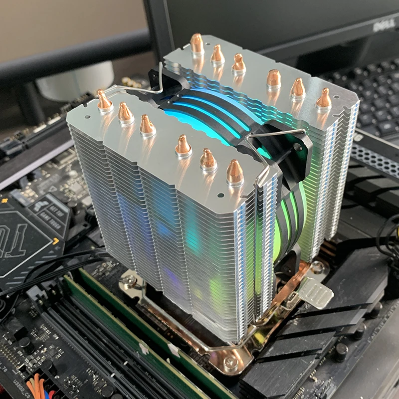 

Воздушный охладитель процессора X99 ARGB, 6 тепловых трубок, тихий радиатор для процессора ПК для Intel LGA 1150 1151 1156 1366 1200 1700 2011 AM3 AM4 AM5