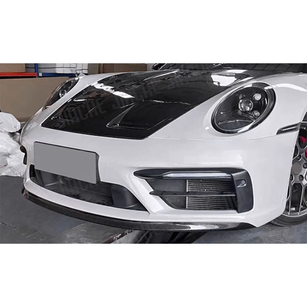 Dry Carbon Fiber Front Lip Spoiler Splitters for Porsche 911992 2019 2020 2021 2022 2023 FRP Head Bumper Guard