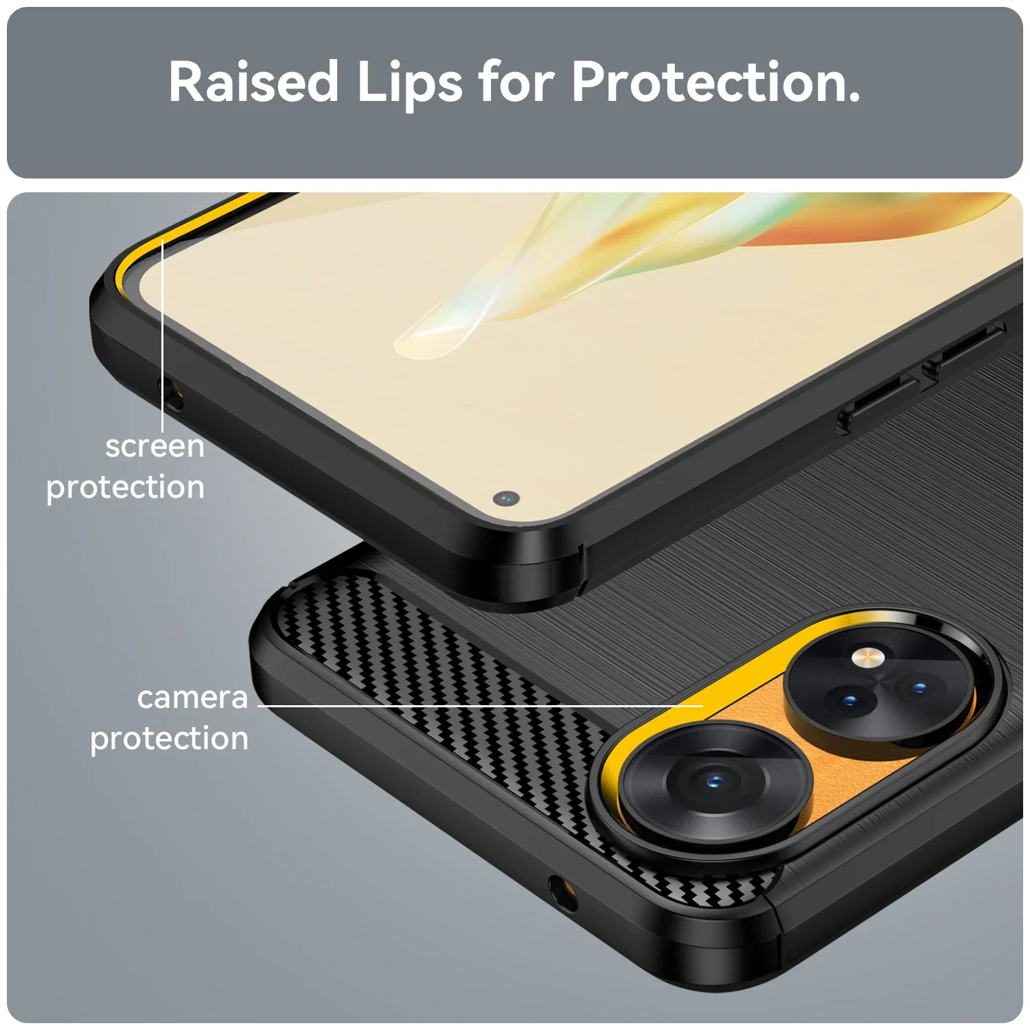 For OPPO Reno8 T Case For OPPO Reno8 T 4G Cover 6.43 Inch Carbon Fiber Shockproof Silicone Bumper For OPPO Reno8 T 5G Fundas