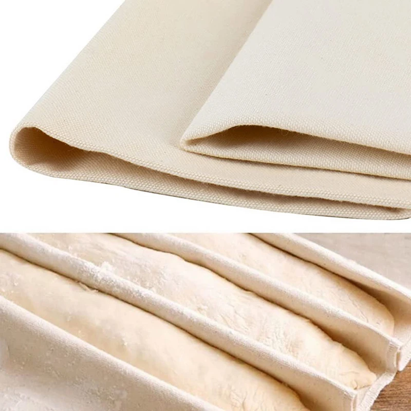 Thick Pastry Baker\'s Couche Proofing Cloth Linen Fermented Cloth Baking Mat Dough Bakers Pans Proving Bread Baguette Flax Cloth