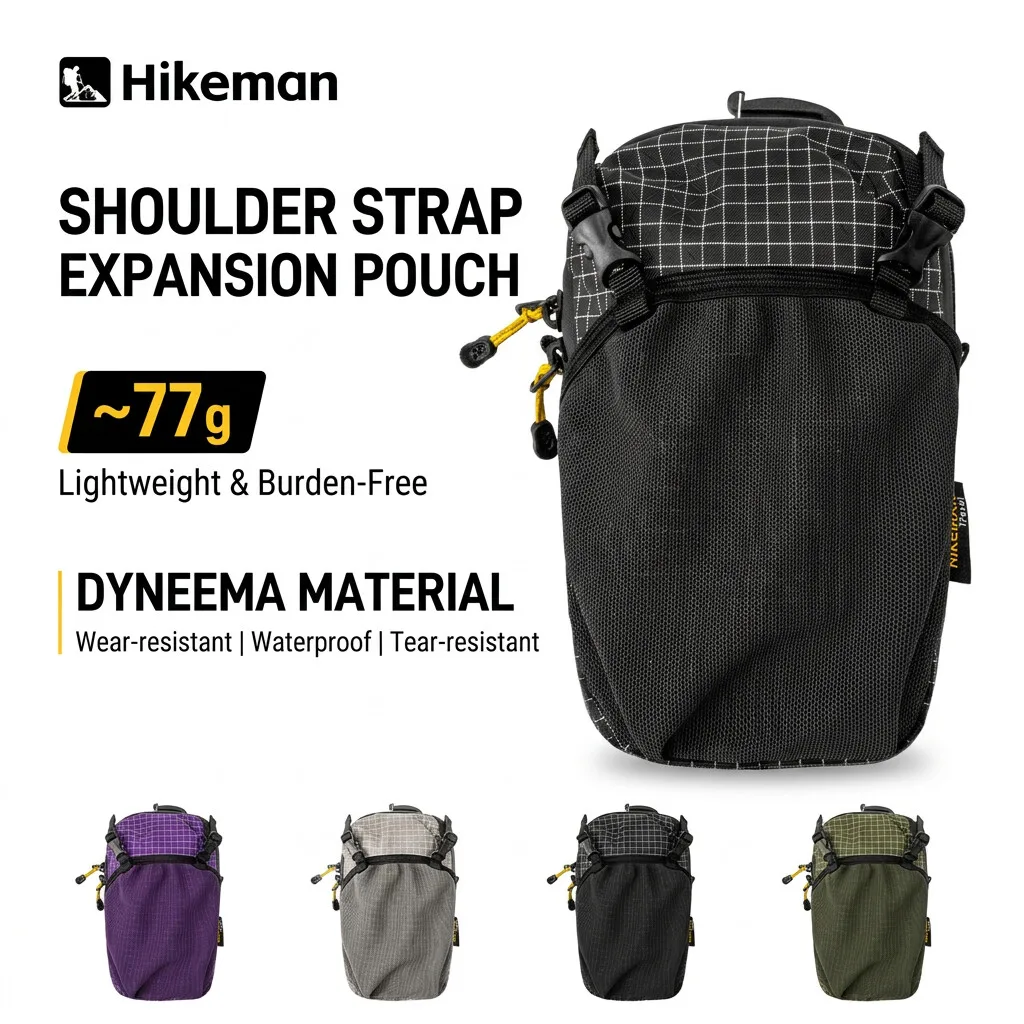 HIKEMAN Dyneema Water Bottle Holder Bag Phone Pocket and Quick-Adjust Strap Waterproof 420D Nylon for Cycling Hiking Camping