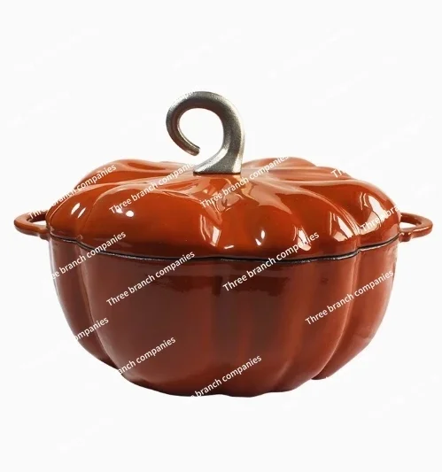 New Enamel Cast Iron Pot Dutch Oven Cookware Design Pumpkin Creativity  Coating Non Stick Casserole Pot with Lid