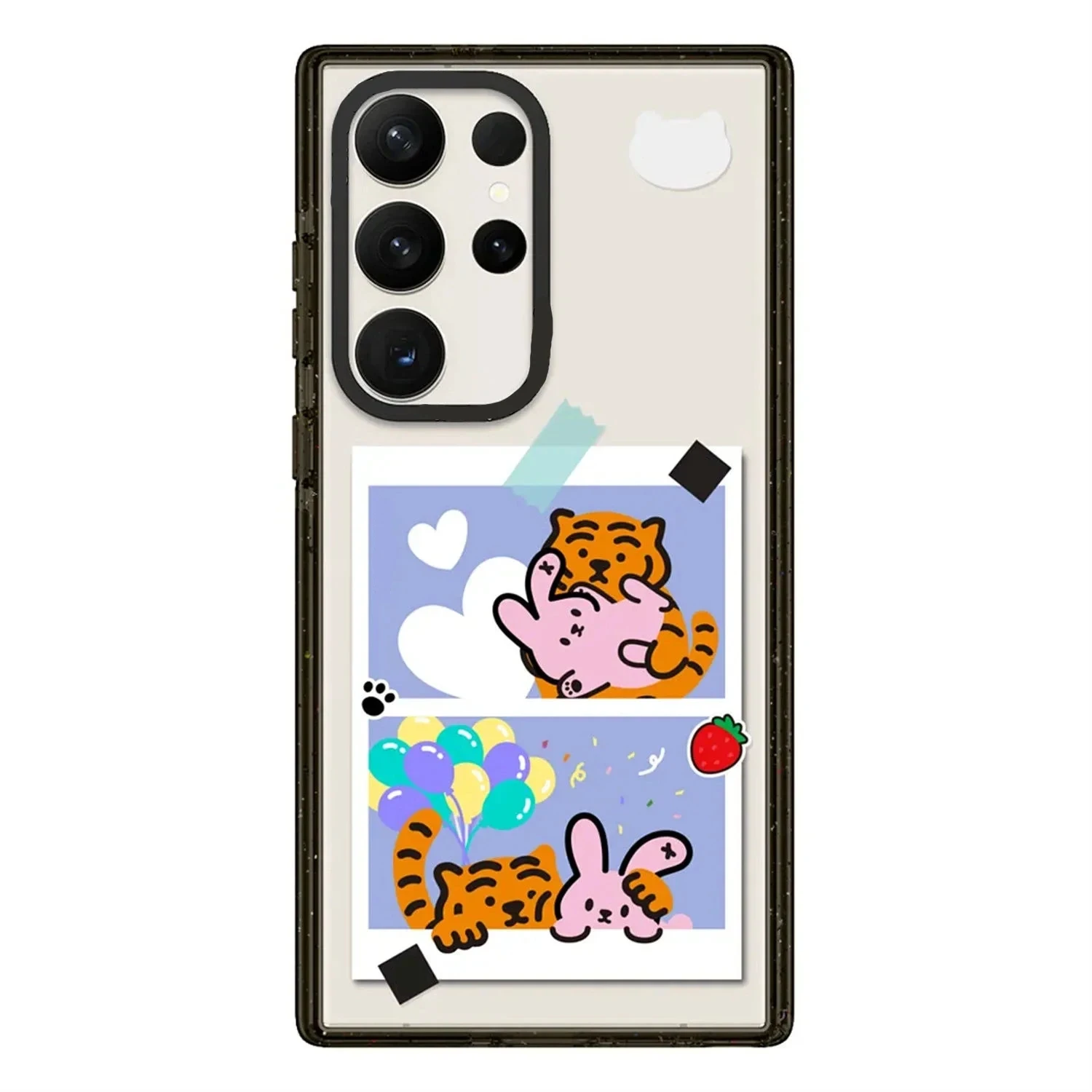 

Rabbit Tiger Acrylic Black Border Case for Samsung Galaxy S22 S23 S24 Ultra S22+ S23+ S24 Plus Cover Protective Case