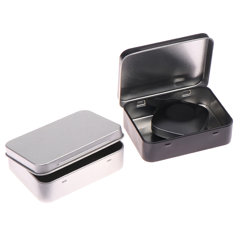 Black/Silver Frosted Household Iron Storage Box Metal Box Tin Plated Container Empty Hinged Lid Small Empty Storage Box