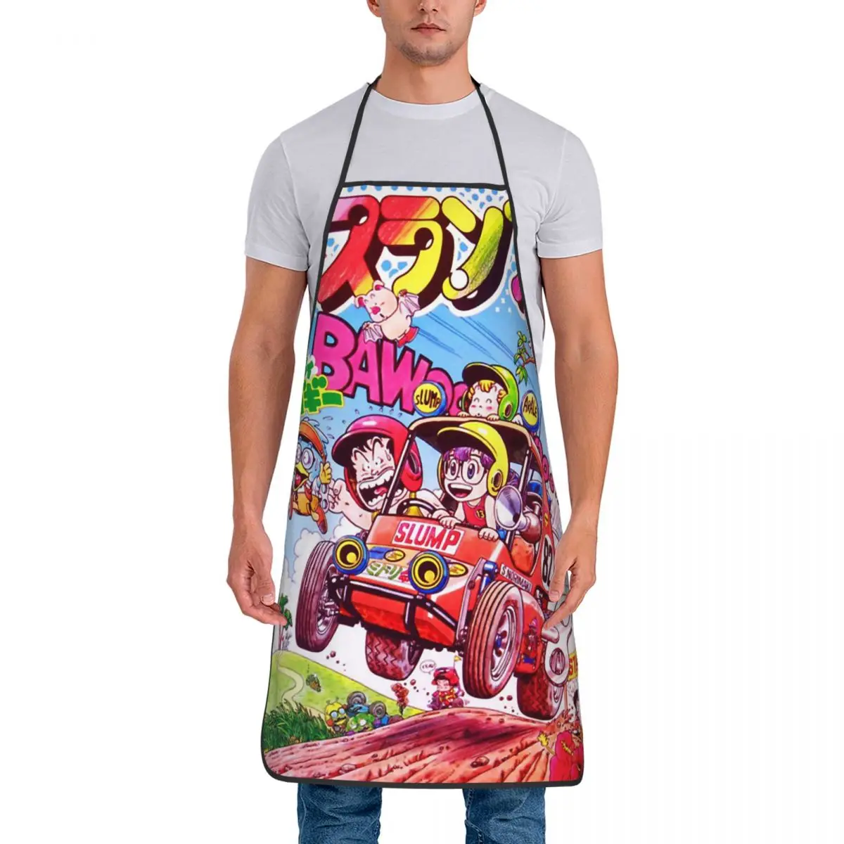 Unisex Fashion Arale Cool Poster Apron Adult Tablier Cuisine Kitchen Baking Strange Doctor and Robot Doll Cuisine for Painting