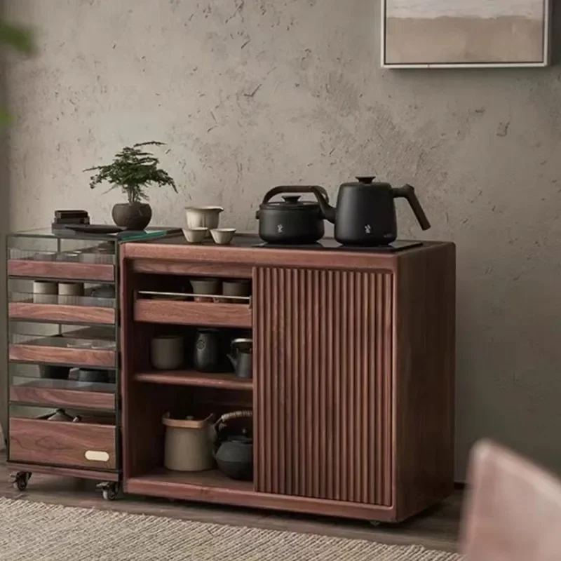 

ZQ Настраиваемая мебель Новый бытовой маленький чайный шкаф в китайском стиле Современный светлый роскошный элитный боковой шкаф