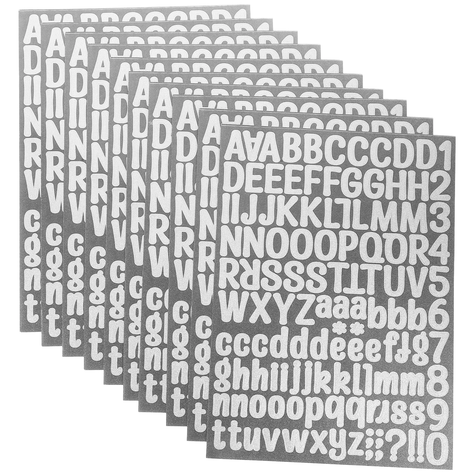 

10pcs Alphabet Stickers Self Adhesive Glitter Letters for Crafts Scrapbooking Poster Decor Mini Numbers School Supplies Kids