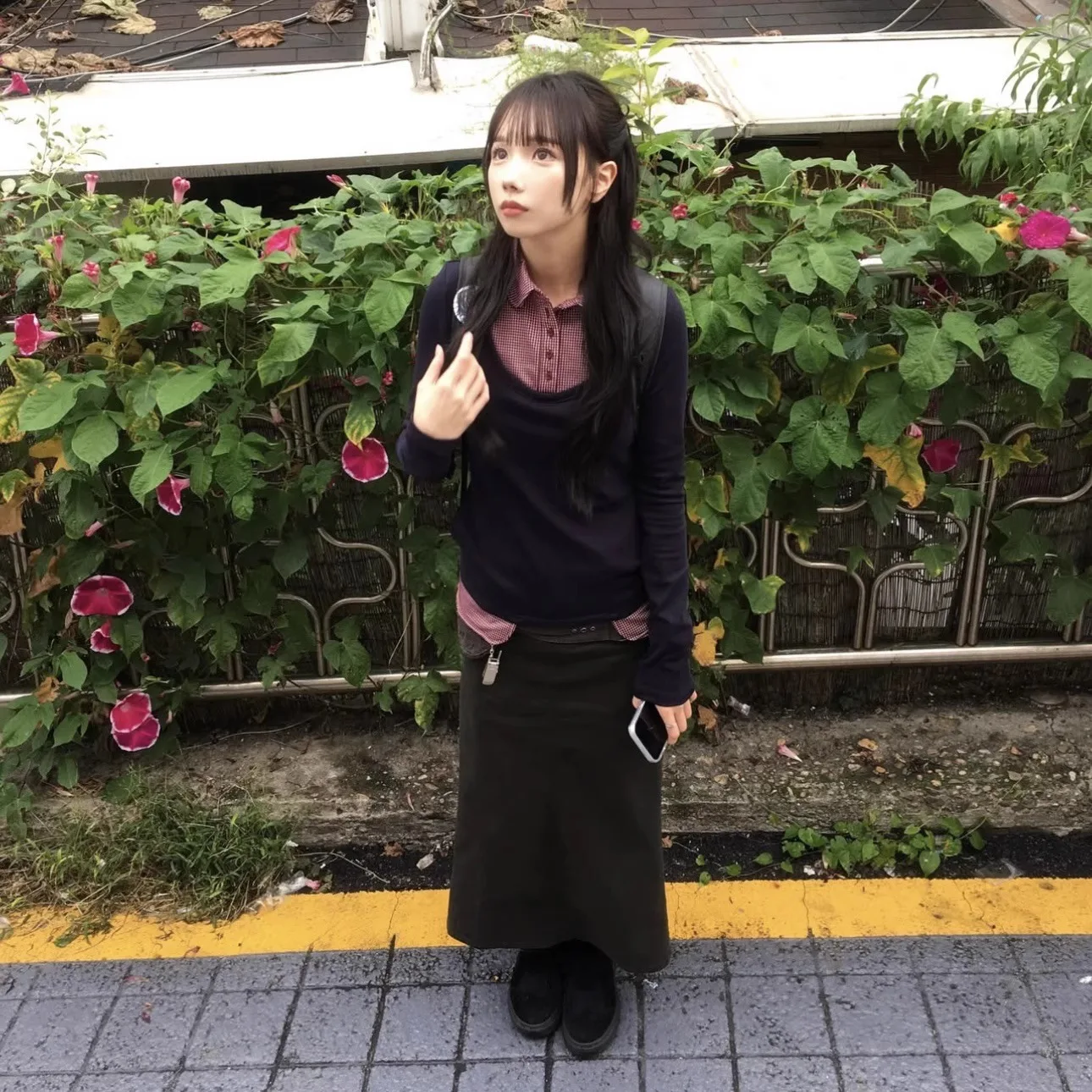 Coyseio Vintage Color Blo Long Slim Fit f Skirt with Waist Seal And Split High Waist Casual Sle for Ladies