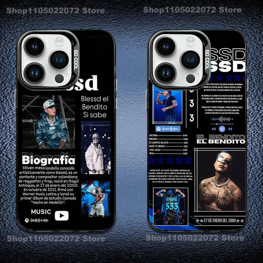 

B-Blessd Rapper Phone Case For iPhone 17,16,15,14,13,12,11,X,Mini,Pro,E,MAX Black Candy Matte Shockproof Cover