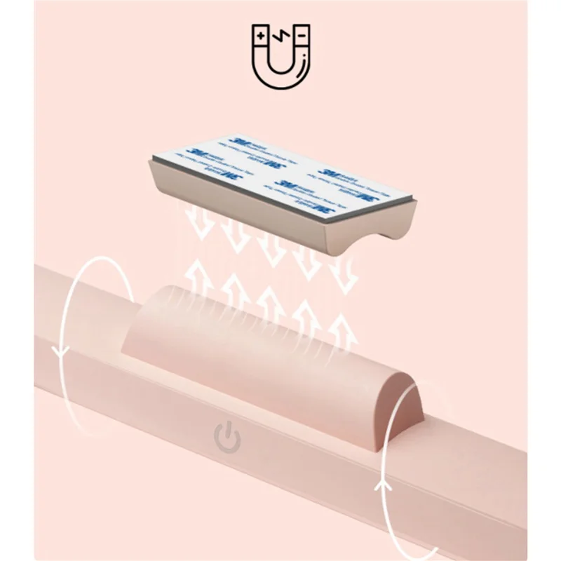 Best-2X Wireless LED Wall Reading Light Stick On Bunk Dimmable Contact Lights Headboard Adhesive Lamp For Makeup Mirror