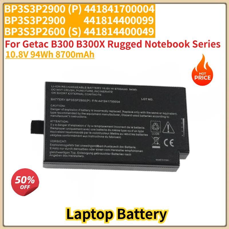 100% New High Quality BP3S3P2900 Laptop Battery 10.8V 8700mAh For Getac B300 B300X BP3S3P2900(P) BP3S3P2600(S) 4418144000490