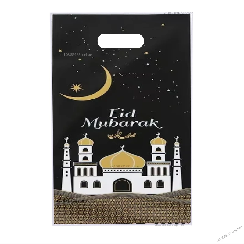 100/50 pçs eid mubarak sacos de embalagem de presente plástico doces tratar sacos kareem ramadan decoração 2025 muçulmano islâmico fontes de festa