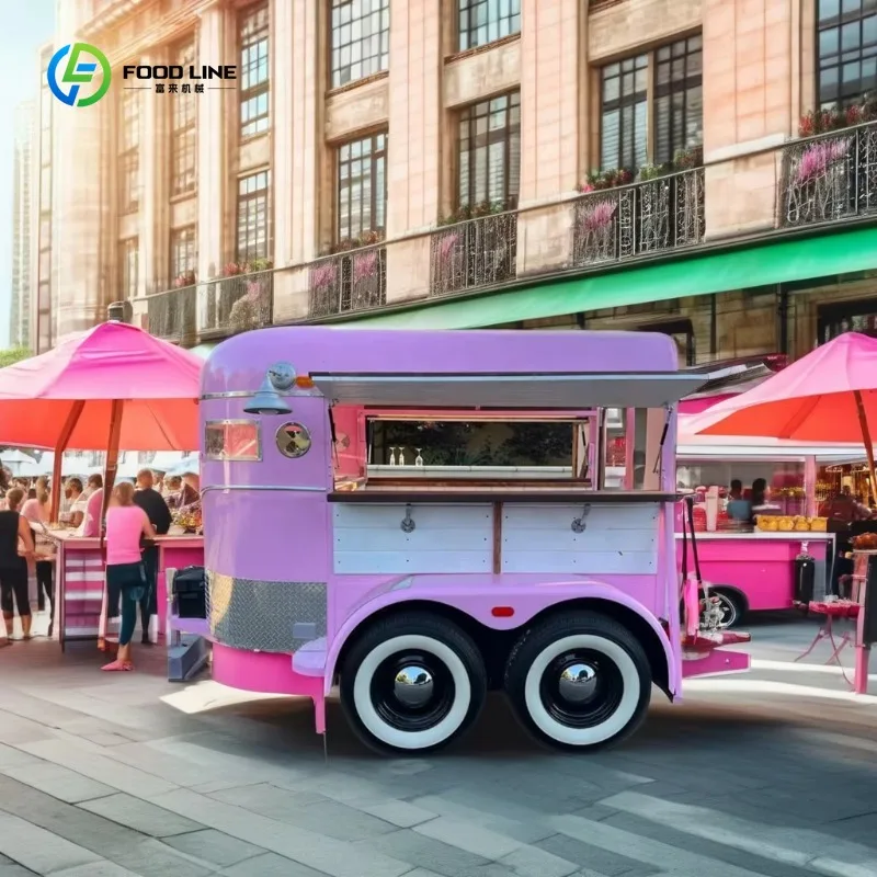 

Retro Horse Trailer Mobile Food Cart Full Kitchen Hot Dog Ice Cream Coffee Vending Truck Concession Catering Trailer For Sale