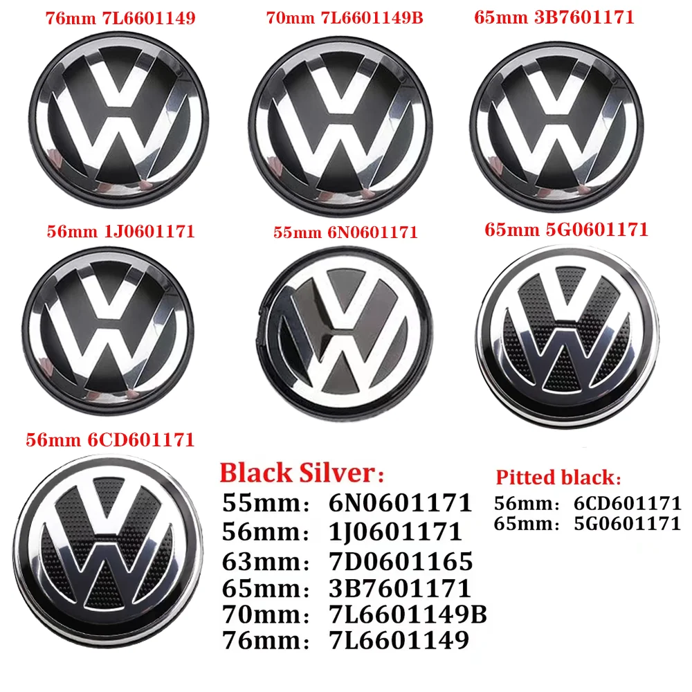 4pcs 55mm 56mm 65mm 70mm 76mm Car Wheel Center Cap Hubcap Cover Badge Accessories For VW Volkswagen Jetta MK5 Golf Passat Tiguan