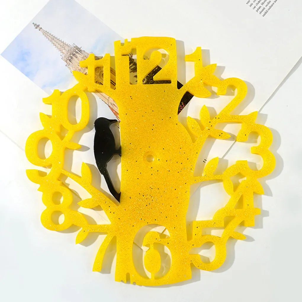 Clock Molds Wall Living Round Digital Number Flower Ornaments Self-Assembly Hanging Fashionable Office Decoration