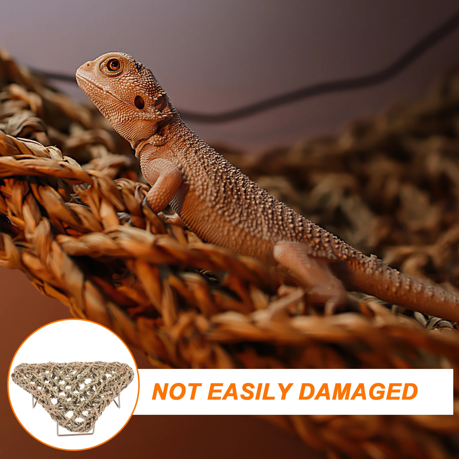 

Reptile Lizard Lounger Bed Durable Iron Frame Comfortable Cage Accessory Bearded Dragon Gecko Sleeping Rest Mat