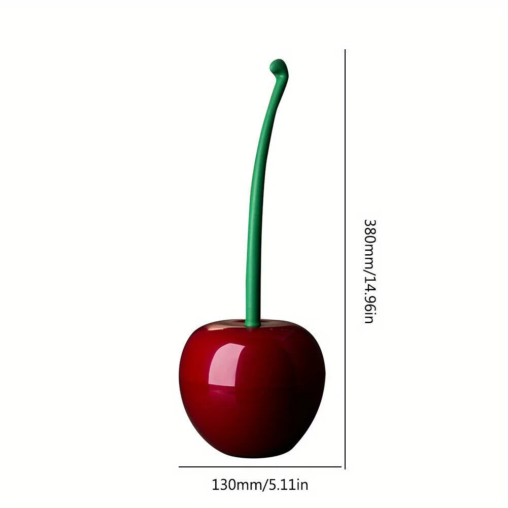 Creative Cherry Shape Toilet Brush with Holder Toilet Cleaning Brush Set Decorative Bathroom Accessory for Home Hotel image 4