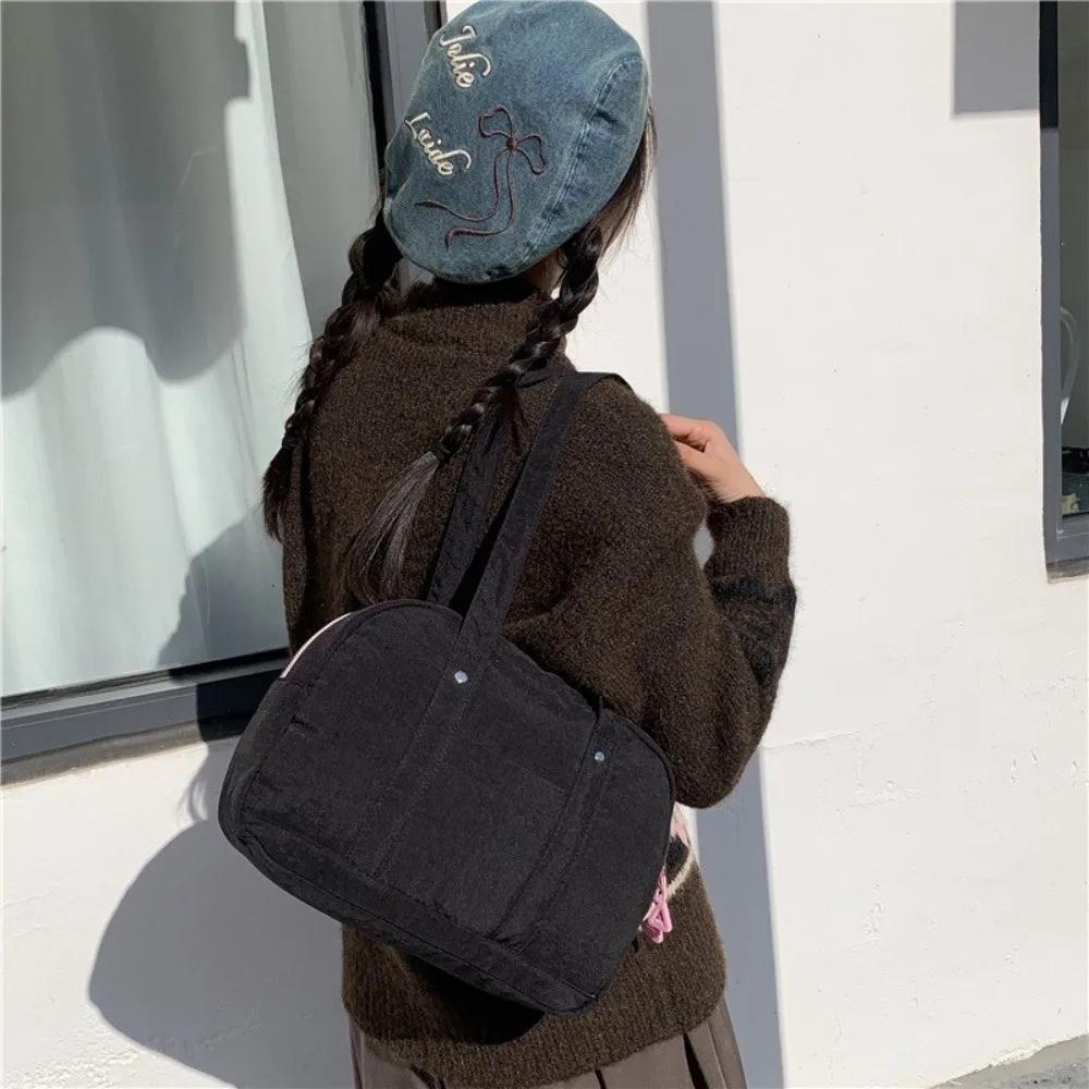 Lightweight Shoulder Bag Zipper Closure Inner Pocket Bowling Bag Double Shoulder Straps Sporty Casual Style Storage Pouch Travel