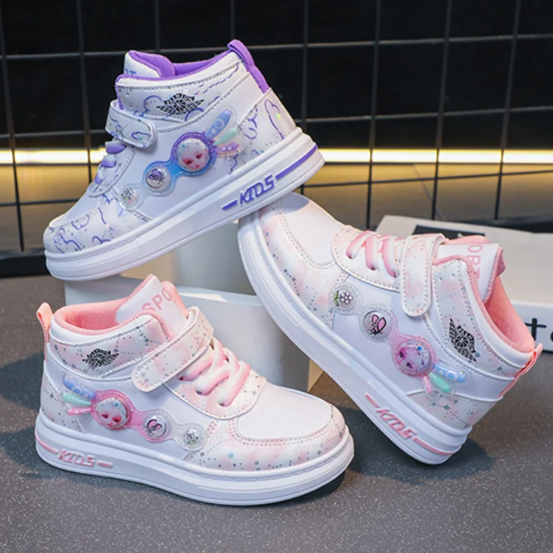 Disney-Baskets princesse Elsa pour enfants, Frozen, chaussures décontractées pour filles, chaussures de sport anti-aldes pour étudiants, nouvelle arrivée, 2024