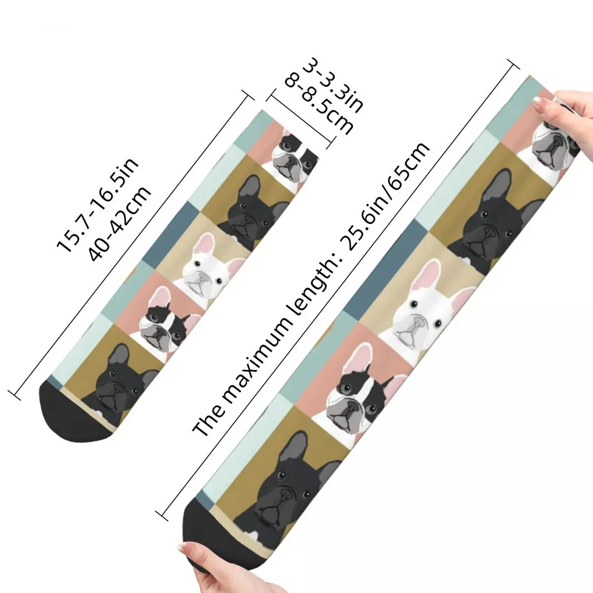 Pháp Bulldog Chân Dung Tình Yêu Động Vật Thú Cưng Con Chó Con Tất Nam Nữ Thời Trang Tất Bông Tai Kẹp Xuân Hạ Thu Đông Cổ Quà Tặng