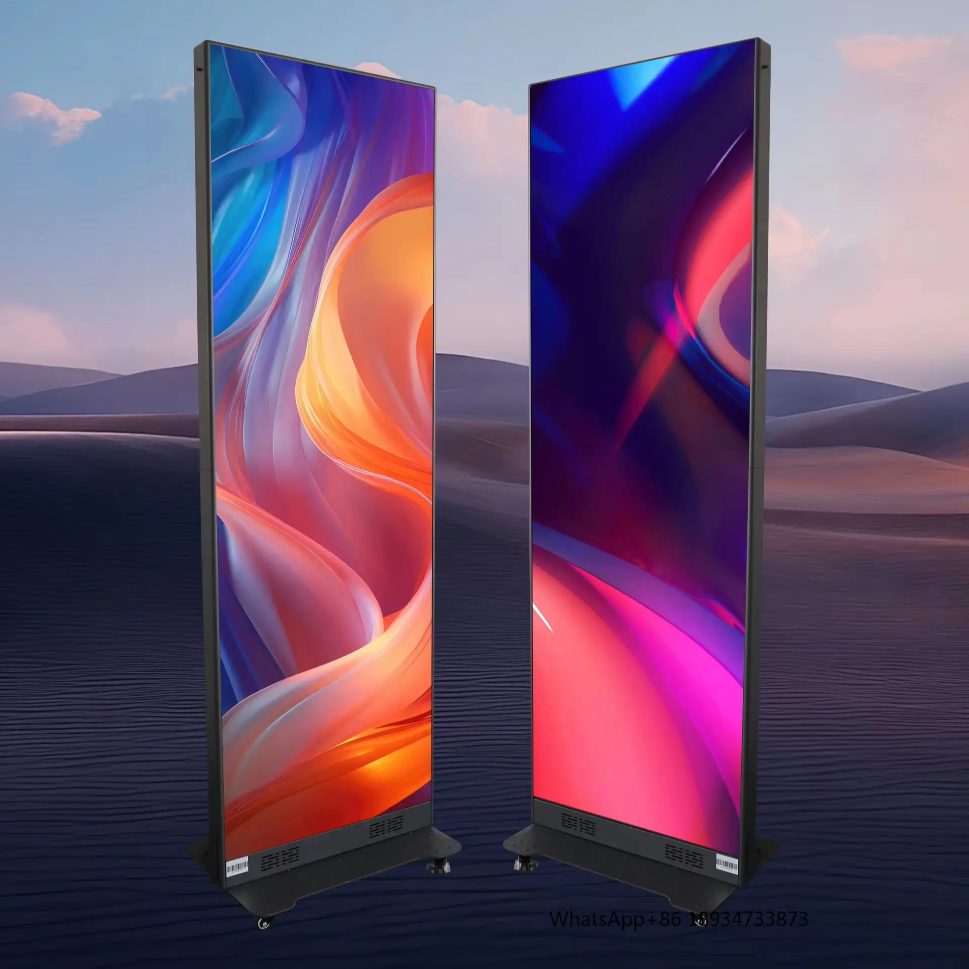 BAIQI Portable Digital LED Poster Display Screen Smart Advertising Player Panel for Events and Shopping Mall Signage Billboard