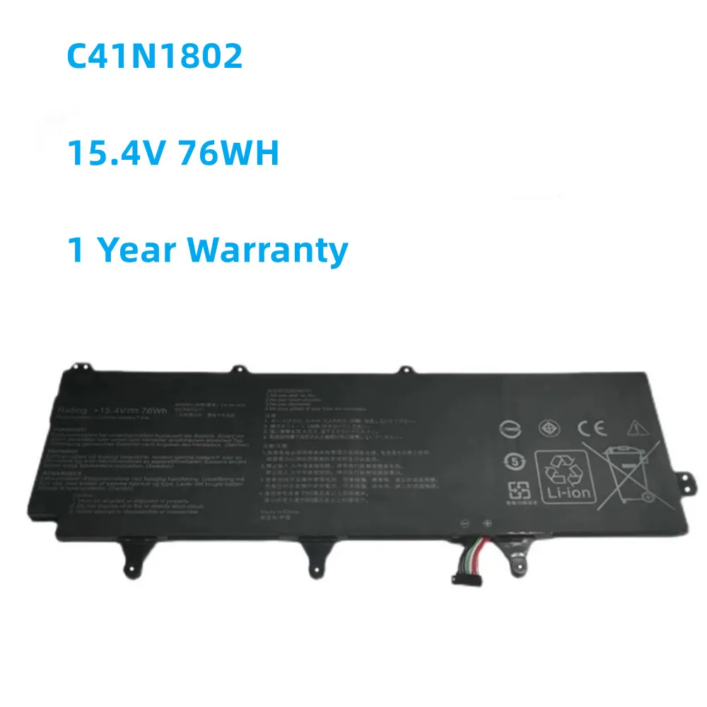 New C41N1802 Laptop Battery For ASUS ROG Zephyrus S 3s Plus GX701 GX701GW GX701GX GX701G GX701GWR GX735GW GX735GX 15.4V 76WH