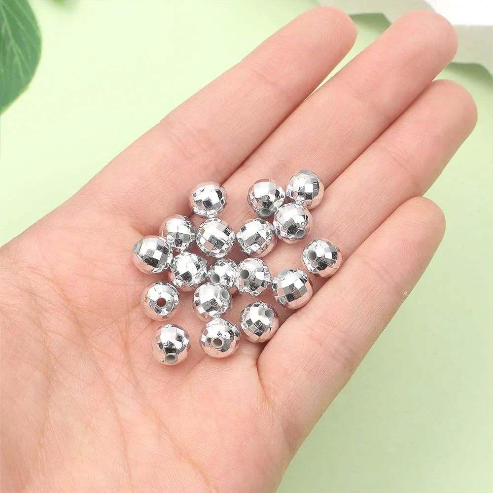 47pcs Multiple Acrylic Silvery Beads & Bead Assortments, DIY Bracelets, Necklaces,  Music Festivals, Gift Making Accessories