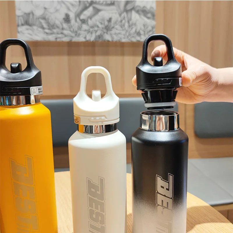 New One-click Lid Opening and Drinking Large-capacity Fitness Water Bottle Insulated Cup Cold-keeping Cycling Sports Water Cup