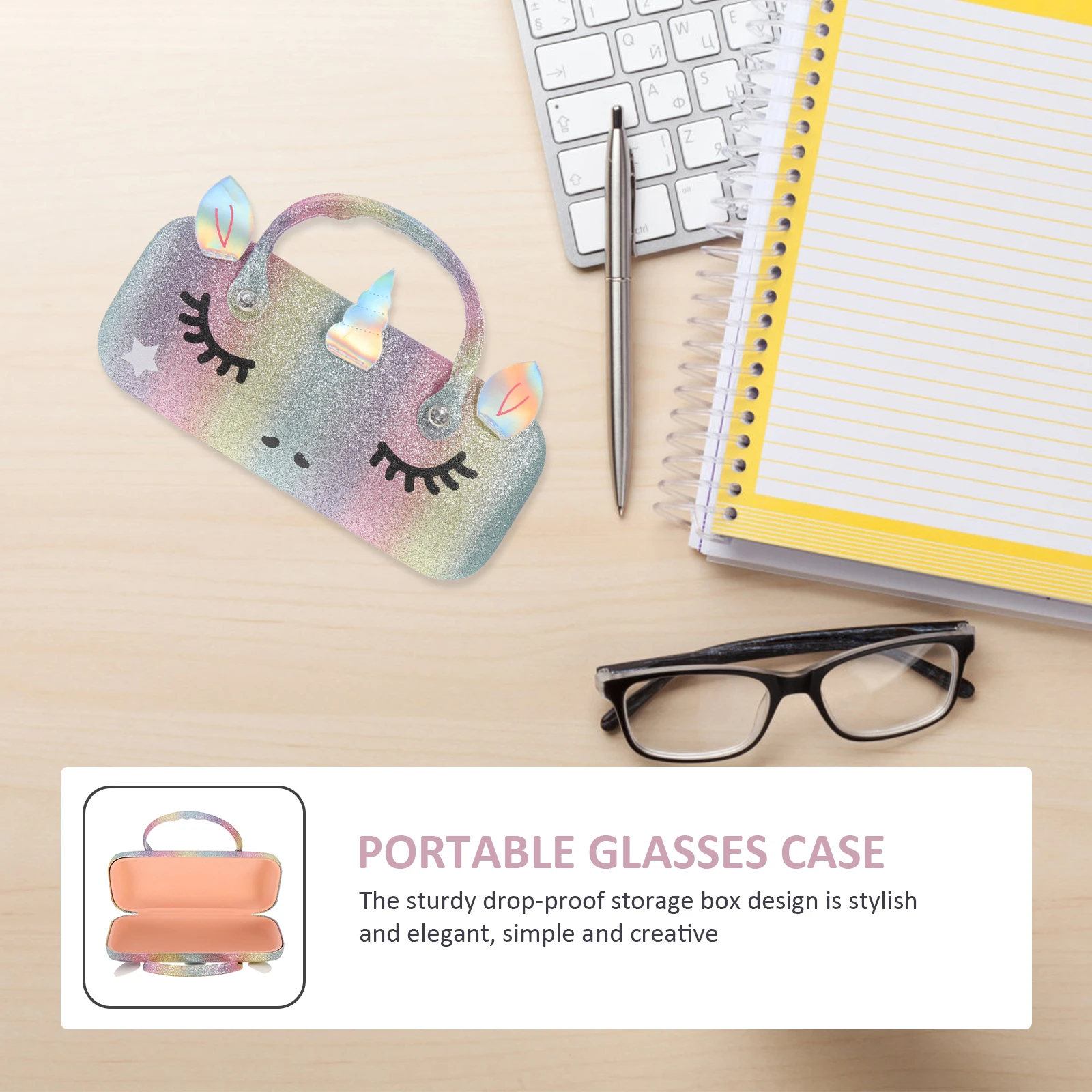 

Stylish Portable Glasses Storage Box Durable Eyeglass Case Creative Design For Men Women Cartoon Pattern Spectacle Container