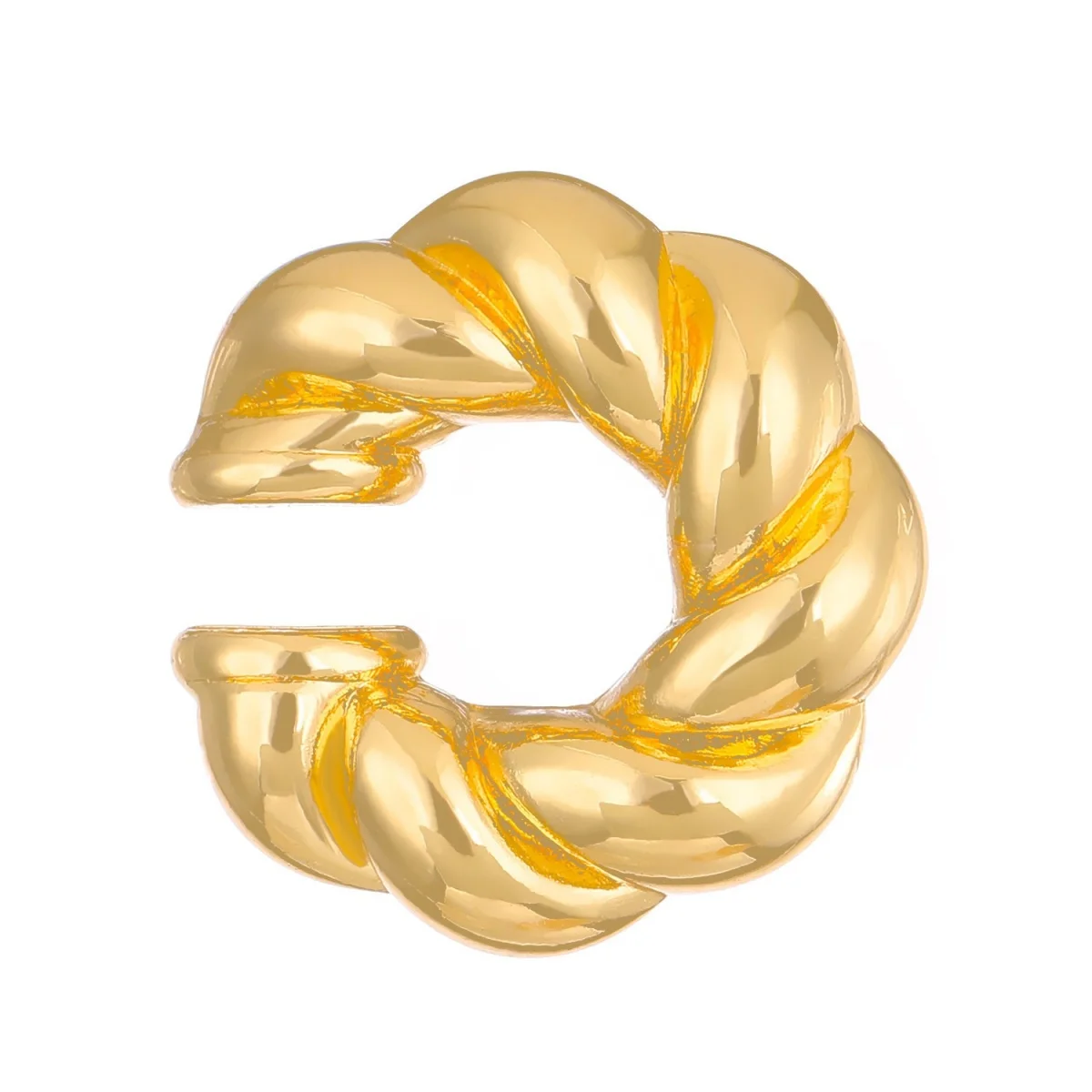 4 Stück/Set Street-Style, klobige, gehämmerte, verdrehte C-förmige Ohrklemmen, Ohrringe für Damen und Herren, ohne Ohrlöcher, glatte Ohrclips, Punk-Schmuck – Detail 15