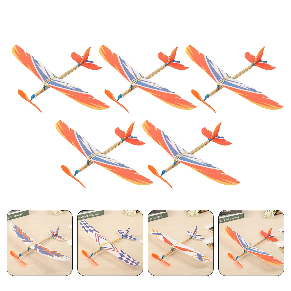 5 Pcs Powered Aircraft Model Toy Flying Airplane Toys for Baby Suite Aeroplane Glider