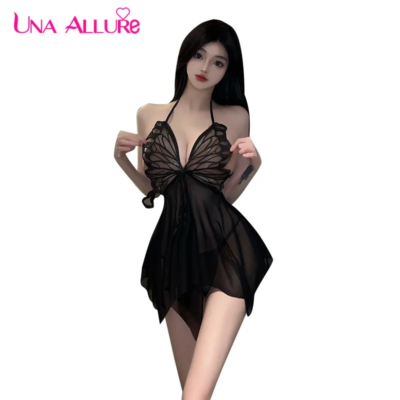 

Luxury Pure Skinny Mini Dress Sexy Female Lingerie Hot Night Dress Backless Lingerie Tie Up Waist Cinched Sleepwear Dress Women