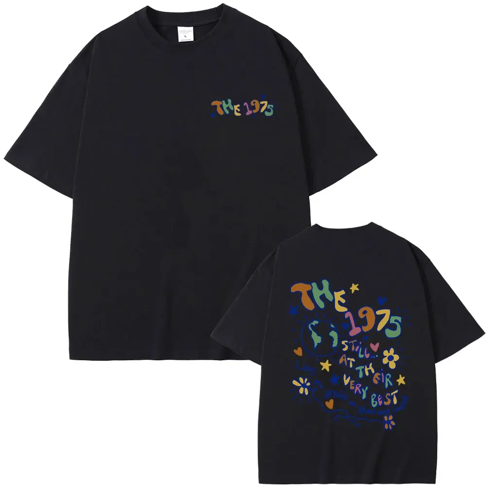 Britse band de jaren 1975, nog steeds tegen hun allerbeste grafische tshirt zomer mannen oversized T-shirt mannelijke vintage indie alternatieve tees