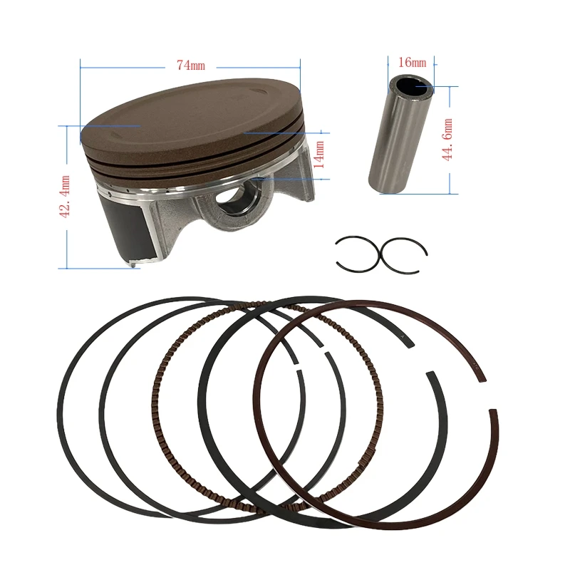 

Moto Piston Ring Kit 74mm Big Bore for Zongshen CBS300 CBS 300 CPS250 ZS174MM Engine 4 Valves Water Cooler KAYO BSE M6 Dirt Bike